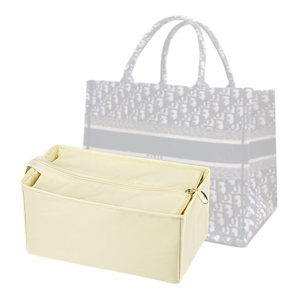 Handbags - 9986 Purse Organizer Insert Tote Bag in Bag Multiple Pockets with Zipper